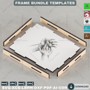 Laser Cut Frame Bundle Template  Multiple Sizes Included DIY Photo Picture Frames Digital File,Wall Decor Project,DIY Home Decor Template883