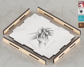 Plantilla de marco cortado a láser (varios tamaños incluidos), archivo digital para marcos de fotos, proyectos de decoración de paredes y decoración del hogar.