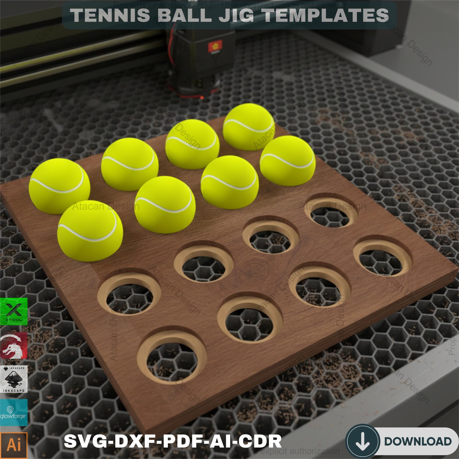 Tennis Ball Engraving Jig Template for UV Painting & Laser