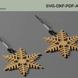 Set di orecchini a fiocco di neve - File tagliato al laser per Glowforge e Silhouette 209