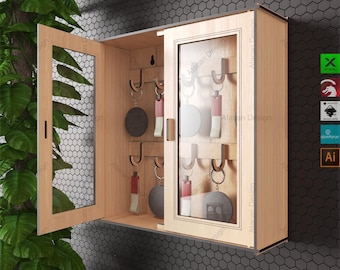 Laser Cut Key Organizer Box, 2 Stylish Designs! DIY Wall Key Holder Templates. Perfect Home Decor Accent,DIY Wooden Key Cabinet,887