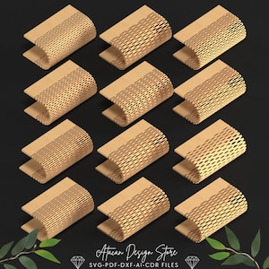 Laser cutting files for Bending Wood / Wooden Patterns for Bracelet making / Flexible Living Hinge Templates 306