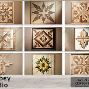 Coleção de padrão de colcha de celeiro artesanal | Designs clássicos de colcha de fazenda | Modelos Premium de Corte a Laser 612