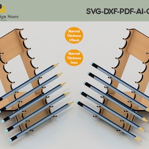 Suporte para display de caneta / suporte para lápis / organizador de mesa / arquivos cortados a laser - DOWNLOAD INSTANTÂNEO ADS171