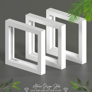 8 x 8 Zoll Shadow Box Rahmen SVG Vorlage | Perfekt für Cricut & Silhouette I Inklusive Dasshed, Solid Scoring | Ideal für DIY Handwerk 689