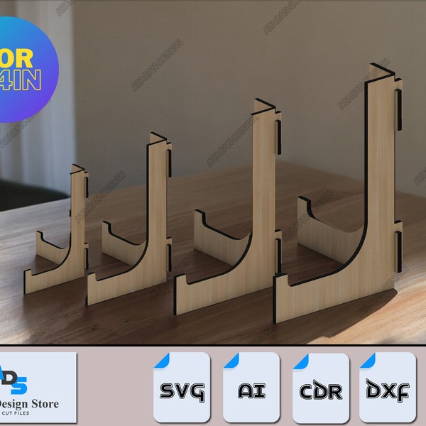 Sophisticated Laser Cut Easel Stand Designs for Art Displays - Includes SVG, AI, PDF Formats for 4MM Materials 067