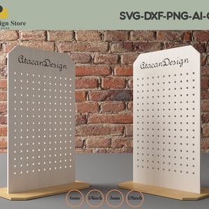 Oorbelhouder / Oorbeldisplay / Oorbelorganisator / Sieradenoorbelstandaard / Sieradenorganisatorhouder - Lasergesneden bestanden SVG DXF 298