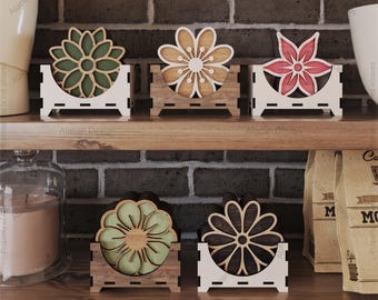 Set di 4 sottobicchieri lettoni in sughero lettone Set di 4