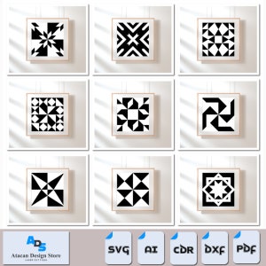 Geometric Quilt Frame Designs for Laser Cutting – Perfect for DIY Projects, Ideal for Home Decor 571