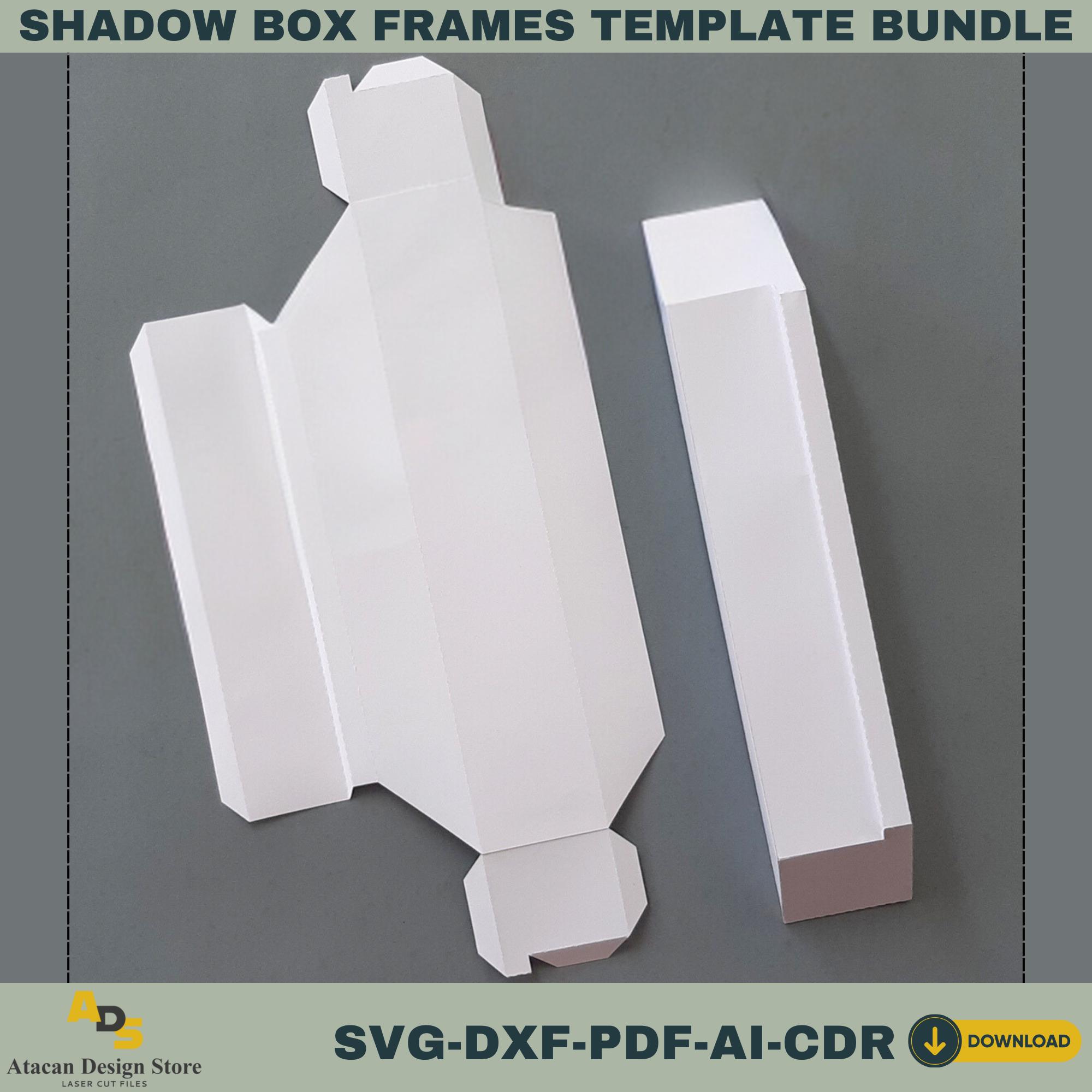 3D Shadow Box Frame Templates | 8 Size SVG Bundle for Cricut, Pdf, DXF ...