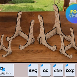Simple Easels different sizes / Art Displays - Suitable for 4mm Material / Xtool Omtech Glowforge SVG DXF  files 083