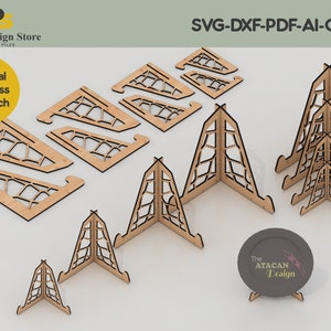Easel Stand SVG for Plates - Compatible with xTool, Lightburn, Glowforge 061