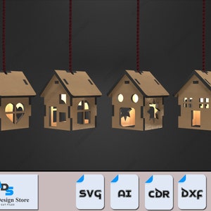 DIY Häuser Laterne Kerzenhalter - Hängende Tiny LED House Collection 369