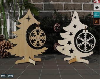 Standing Christmas Tree Files, Laser Cut Ornaments, Holiday Decor, Engraving Template,Laser Cut Decorative Wood Tree, Festive Ornaments,833