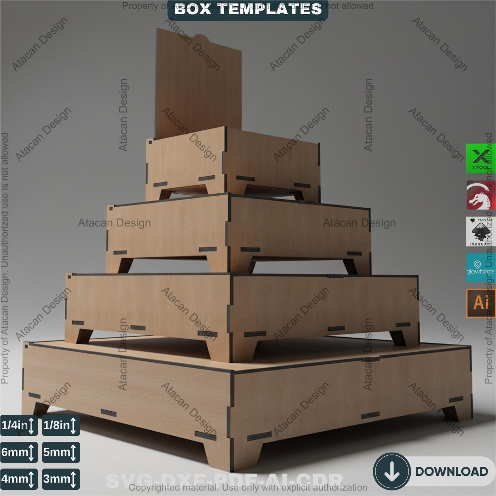 16 Sizes Box Set With Flip Lid and Compartments - Divided Boxes for ...