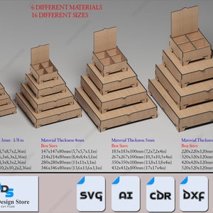 Set di scatole di 16 dimensioni con coperchio ribaltabile e scomparti - Perfetto organizer per riporre gli oggetti 461