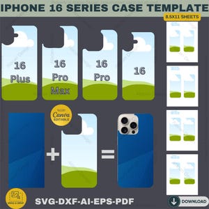 iPhone 16 case templates All models Included Svg Dxf Ai Ppf, Canva Ready,Custom iPhone 16 Case Templates,Sublimate Your Style with Canva 870