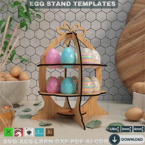 Laser Cut Easter Egg Stand - Decorative Wooden Easter Basket - Digital File,Laser Cut Easter Decor - Egg Holder - CNC Vector Template 862