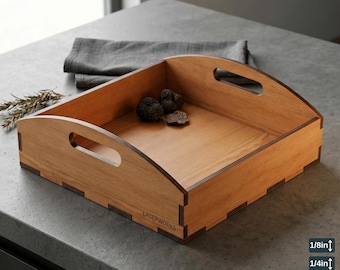 Kleines Holztablett mit Griffen - DIY Laser Cut Template für Xtool, Glowforge und mehr 677