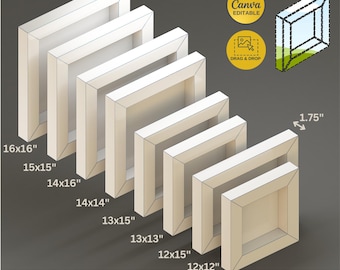 Shadow Box Frame Cutting Template Set | 8 Sizes svg, DXF, PDF, ai, CDR Files | Cricut & Silhouette | Canva Editable Design 766