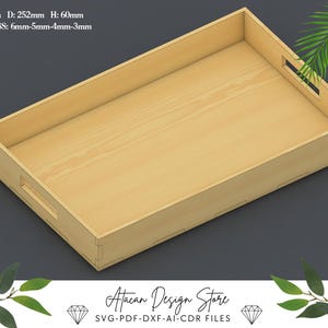Elegant plat houten dienbladontwerp - perfect voor koffie, thee en meer - ideaal voor lasersnijmachines 676