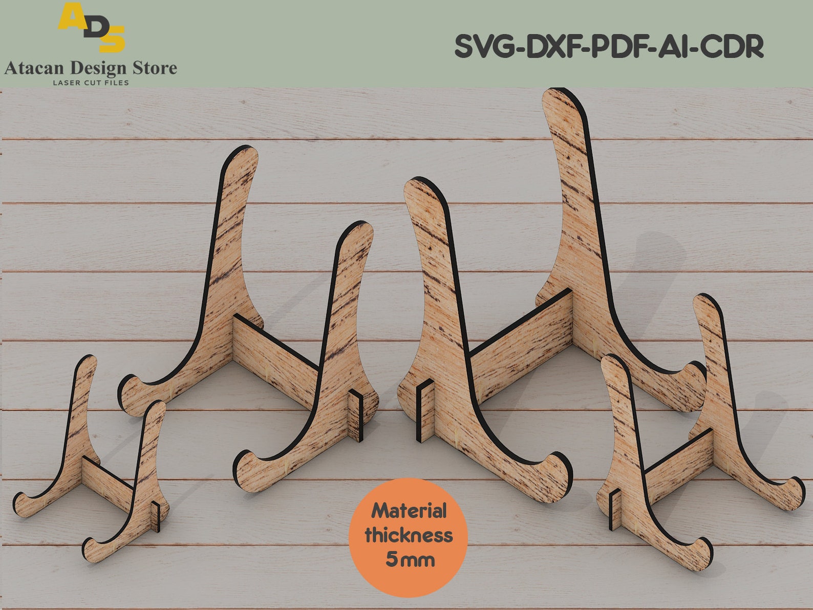 Simple Easels Difeerent Sizes / SVG DXF Digital Download Files Etsy