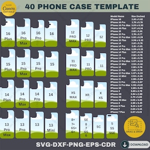 DIY Phone Case Templates - Bearbeitbare Canva ziehen und ablegen - Telefon Sublimation - Blanko-Vorlage 318