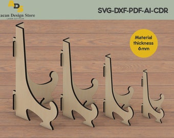 Laser Cut Easel Stands - Easel SVG Laser File Compatible with xTool, Lightburn, Glowforge 078