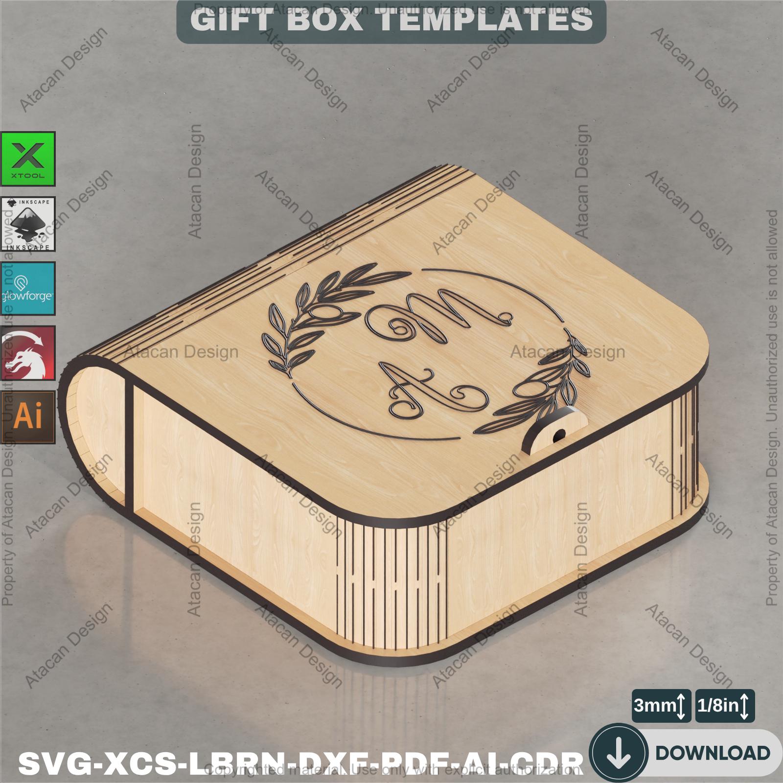 Laser Cut Living Hinge Box SVG, Engravable Keepsake Gift Box File for ...