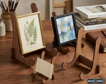 木製イーゼルスタンド レーザーカットテンプレート アートディスプレイホルダー（額縁や看板用）083