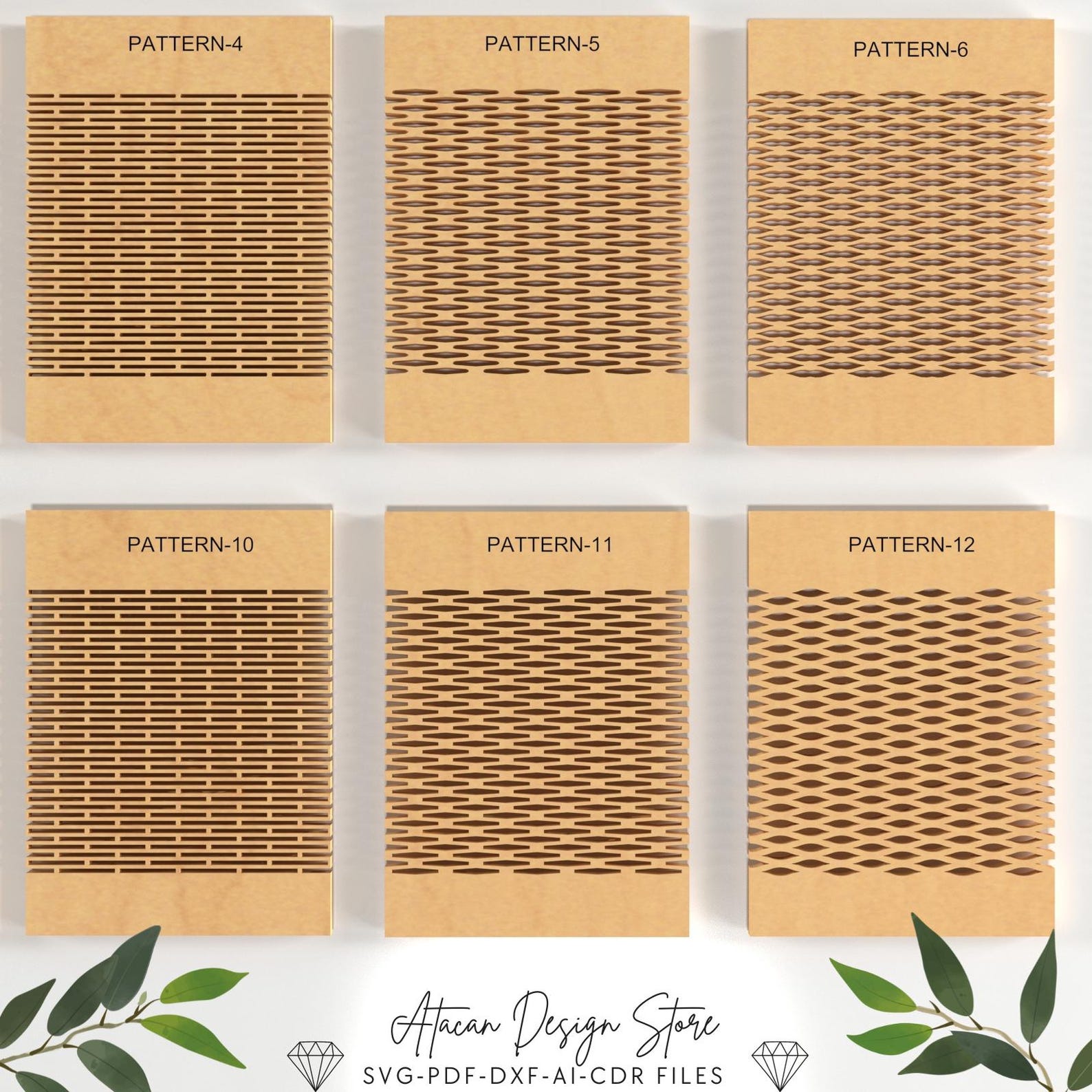 Versatile Living Hinge Set - 30 Flexible Laser Cut Patterns for DIY ...