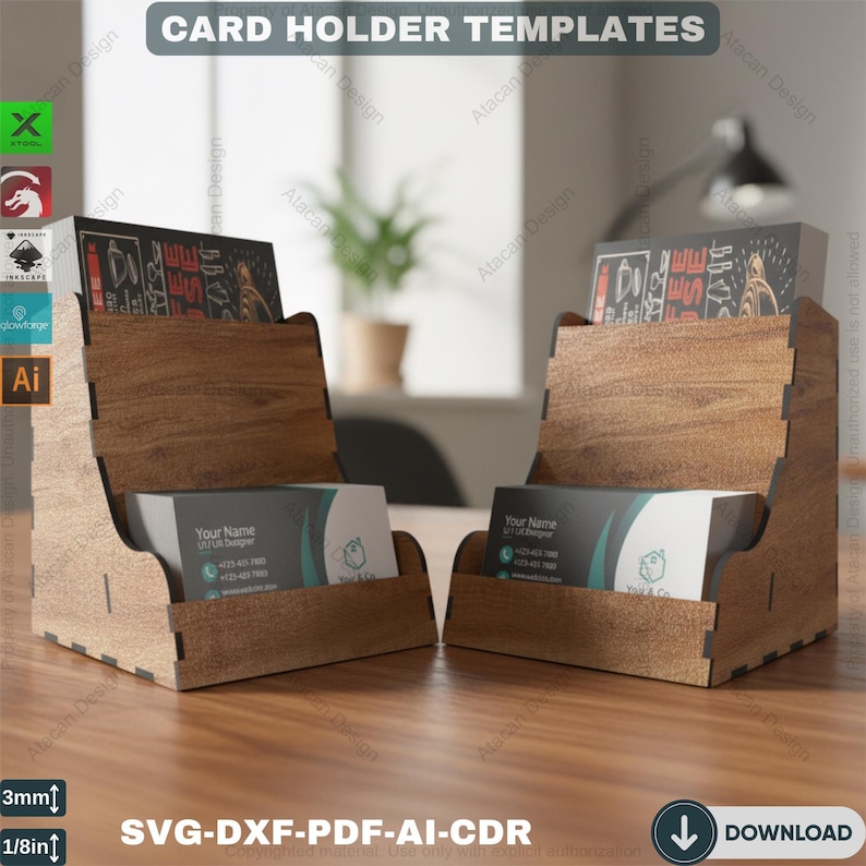 Elegant Business Card and Flyer Stand for Laser Cutting Machines - Professional Display 477 image 6