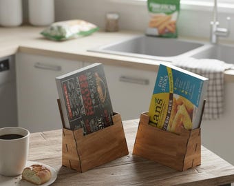 Sleek Wooden Leaflet Holders Laser Cut Files - Customizable Brochure and Pamphlet Display 397