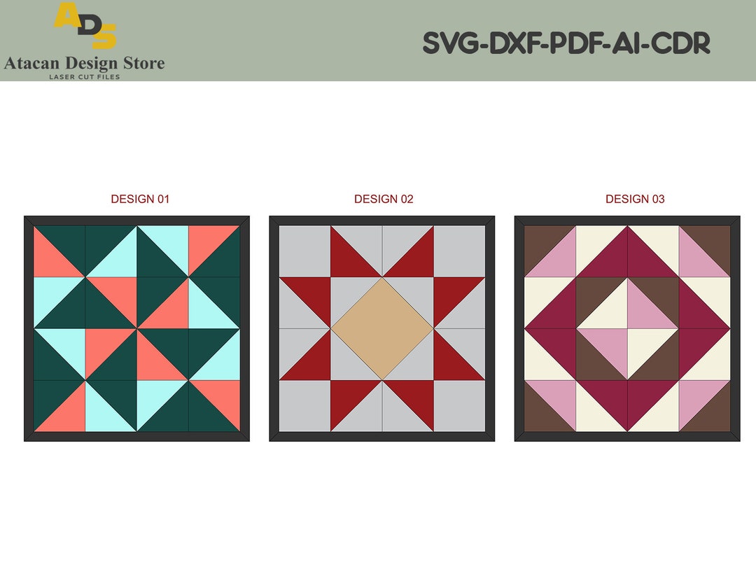 Quilt Laser Cut File / Diamond Barn Quilts / Barn Geometric Etsy