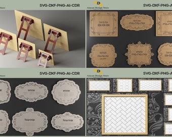 Bundle von Vektor-Schneidedateien für Laser-Schneidemaschinen / Dxf-Svg-Cdr Ai-Schnittdateien 286