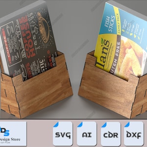 Elegantes suportes para folhetos de madeira, arquivos cortados a laser - folheto personalizável e exibição de panfletos 397