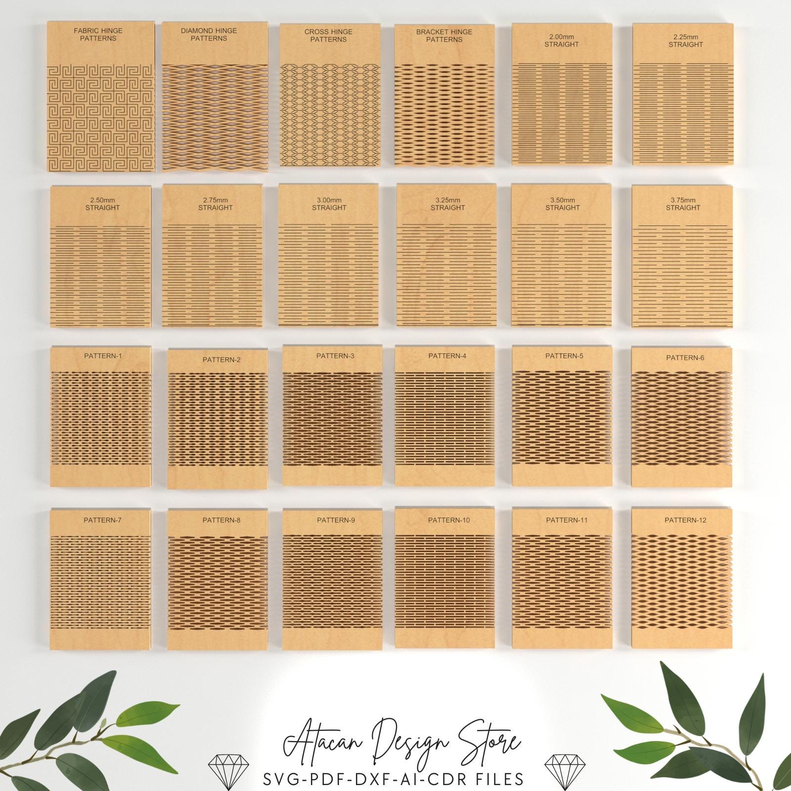 Versatile Living Hinge Set - 30 Flexible Laser Cut Patterns for DIY ...