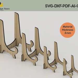 Display Stand Easel Bowl Stands for Display Large Deep Bowls / Platters and Deep Dishes / Laser cut files / Digital download ADS087