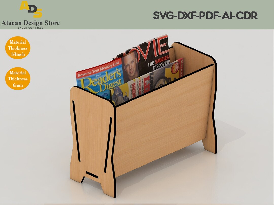 Wooden Desktop Magazine Rack / Journal Display Storage / Newspaper