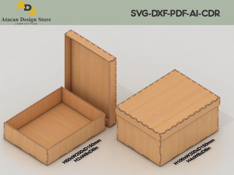 Laser Cut Storage Box With Lid / 12 Different Size Box Bundle Etsy