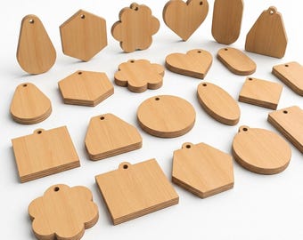 Keychain Cutting Templates | Laser and Craft Machine Ready | 18 Unique Shapes 429