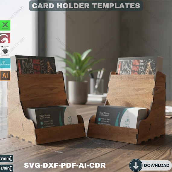Elegant Business Card and Flyer Stand for Laser Cutting Machines - Professional Display 477