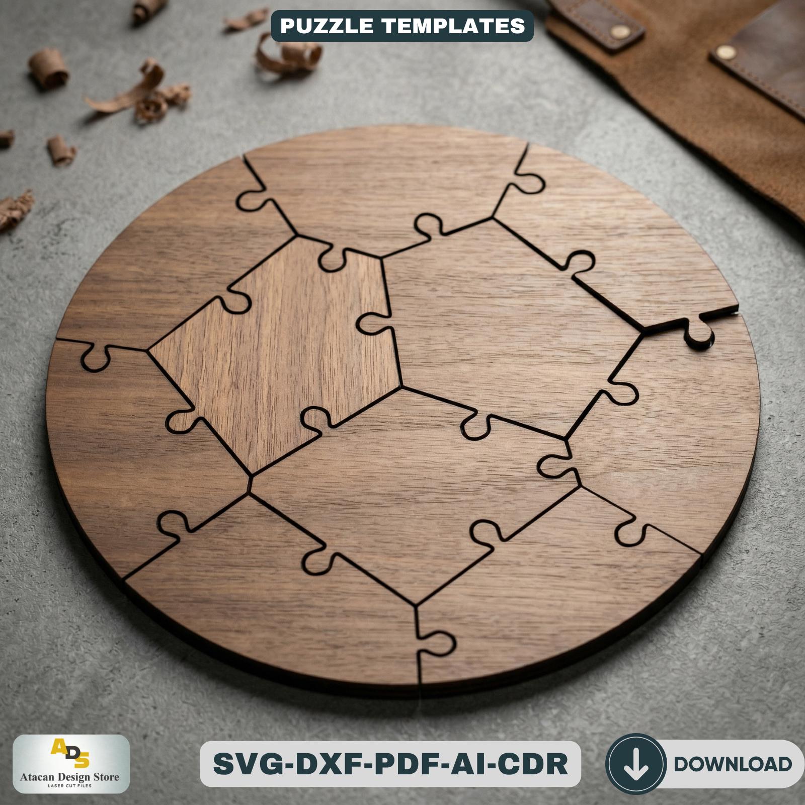 Wooden Puzzle Templates Bundle / Jigsaw Puzzles / DIY Personalized Gift ...