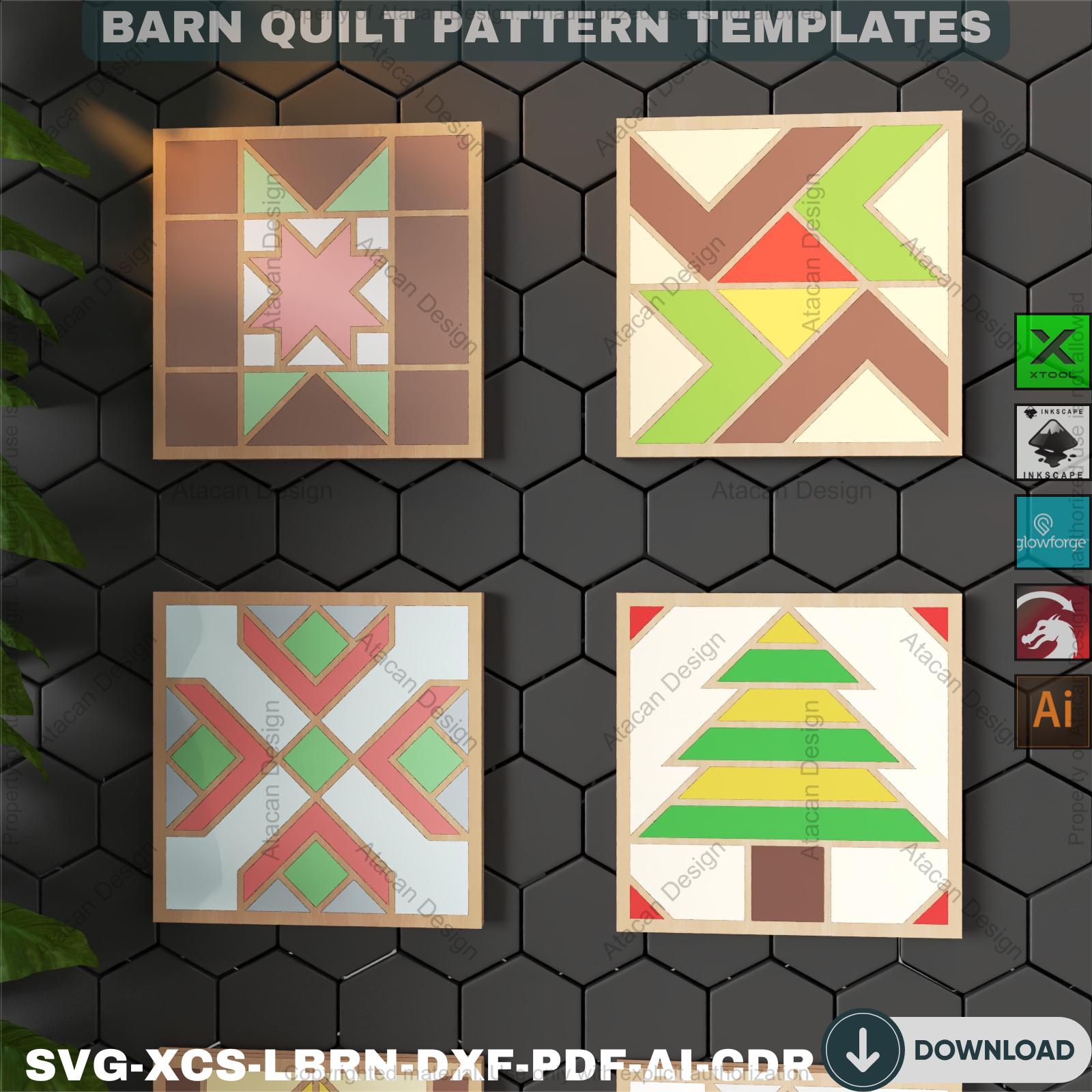 Barn Quilt SVG Bundle, Laser Cut Farmhouse Decor Files, Rustic ...