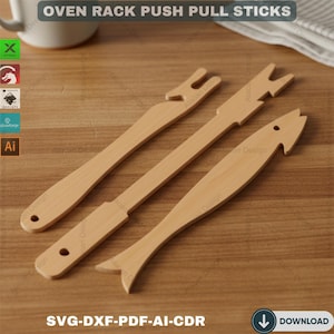 DIY Oven Rack Push Pull Stick - Customizable Oven Rack Tool - Perfect for Bakers 455