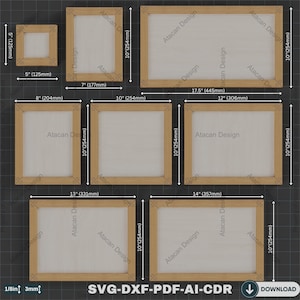 Laser Cut Frame Templates for Photo Display | Easy Assembly DIY ...