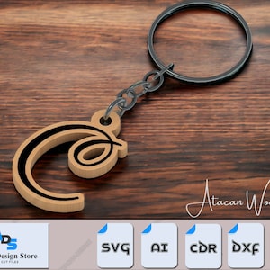 Alphabet Keychain Bundle - A to Z Letters for Laser Cut Jewelry and Accessories 508 image 3