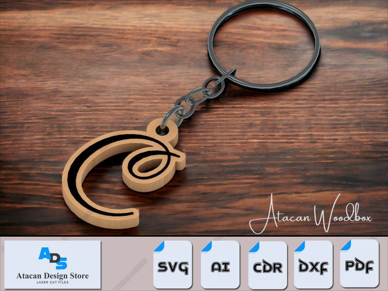 Alphabet Keychain Bundle - A to Z Letters for Laser Cut Jewelry and Accessories 508 image 3