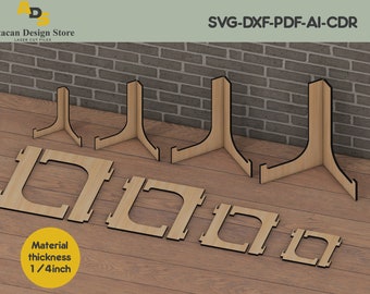 Supporto telaio tagliato al laser svg / File glowforge facili da usare e file tagliati al laser ADS067