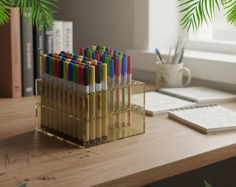 Laser Cut Paint Pen Holder - Perfect Organizer for Pens, Pencils, and Markers in Two Sizes 670